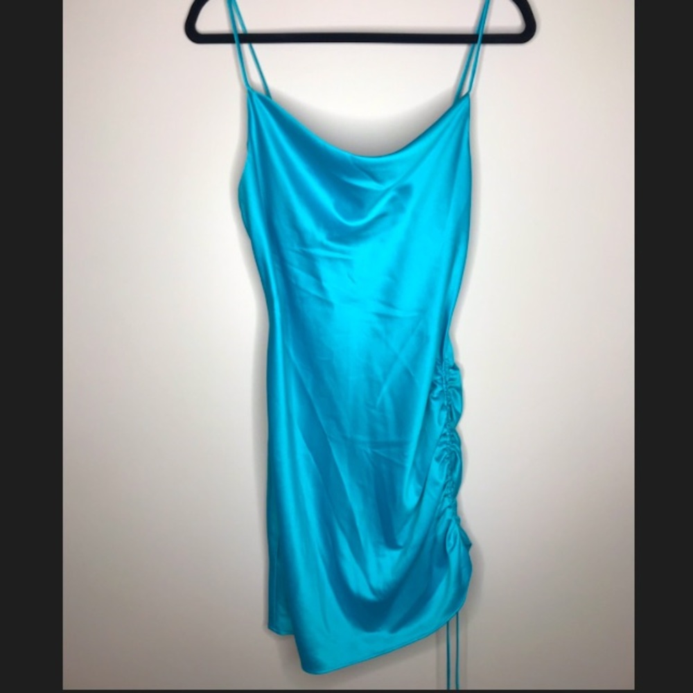 Topshop Cowl Neck Ruched Dress
